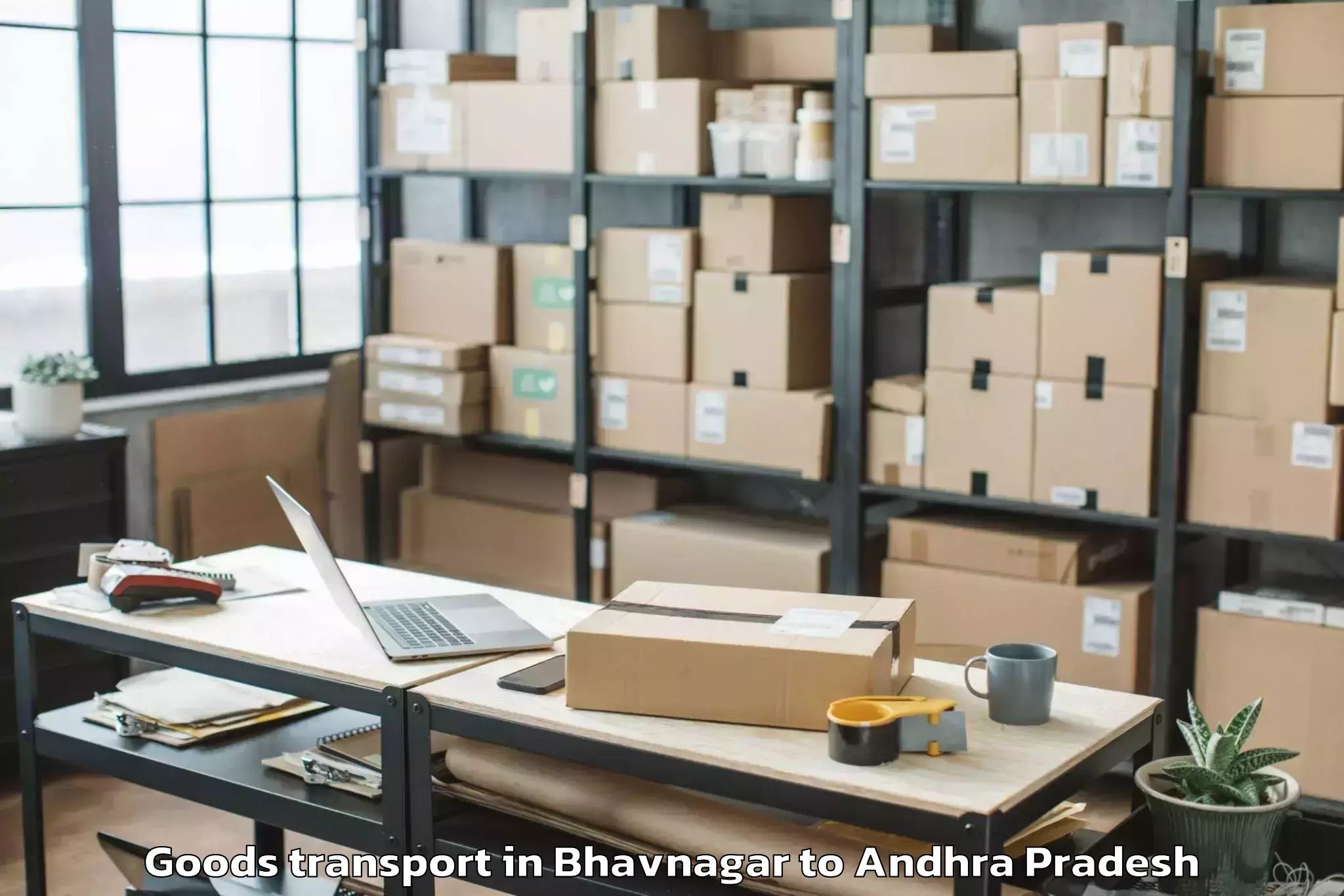 Professional Bhavnagar to Pellakur Goods Transport